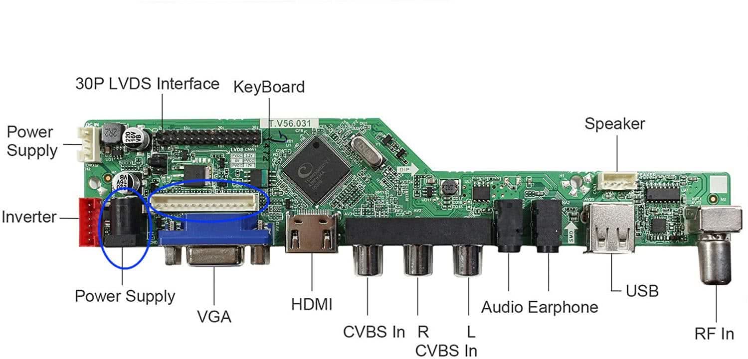 Connexion des câbles clavier et d'alimentation à la nouvelle carte contrôleur